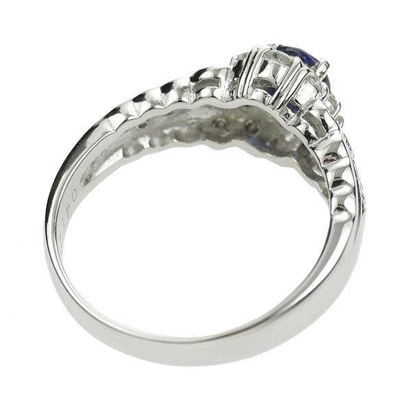 Pt850 サファイア ダイヤモンド リング 0.41ct D0.28ct