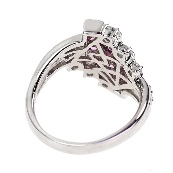 Pt900 ピンクサファイア ダイヤモンド リング 1.30ct D0.83ct