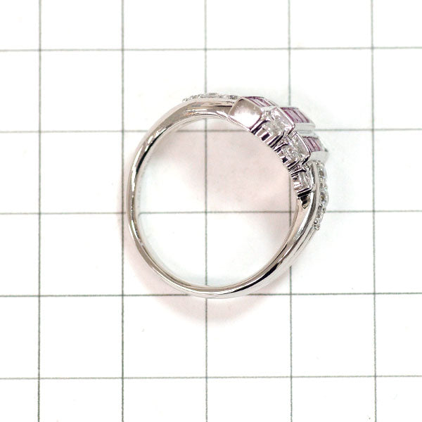 Pt900 ピンクサファイア ダイヤモンド リング 1.30ct D0.83ct