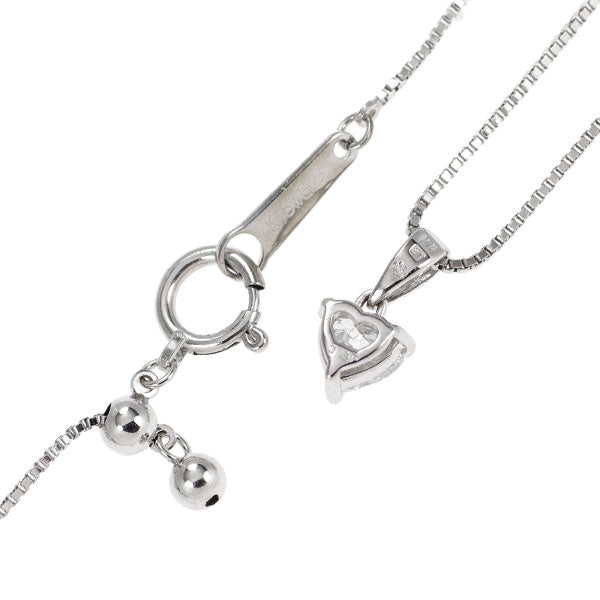K18WG ハートシェイプ ダイヤモンド ペンダントネックレス 0.30ct