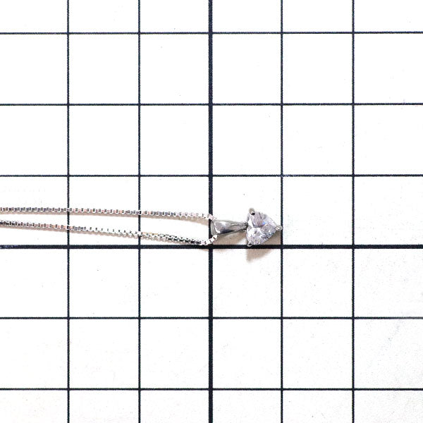 K18WG ハートシェイプ ダイヤモンド ペンダントネックレス 0.30ct