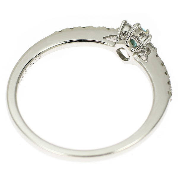 新品 希少 Pt950 パライバトルマリン ダイヤモンド リング 0.05ct D0.17ct フラワー