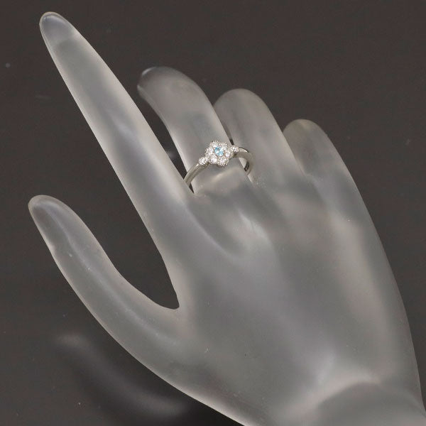 新品 希少 Pt950 パライバトルマリン ダイヤモンド リング 0.04ct D0.17ct フラワー