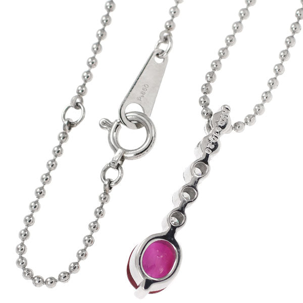Pt900/ Pt850 ルビー ダイヤモンド ペンダントネックレス 0.61ct D0.20ct
