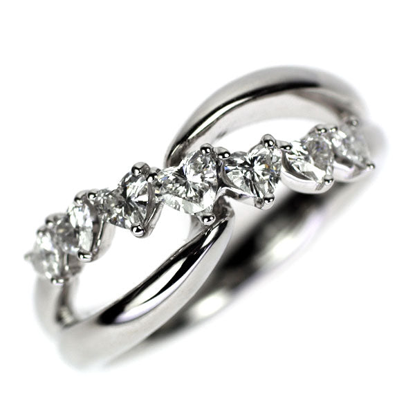 Pt900 ハートシェイプ ダイヤモンド リング 0.54ct