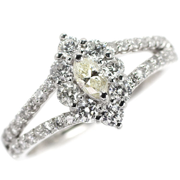 Pt900 マーキス ダイヤモンド  リング 0.22ct D0.81ct