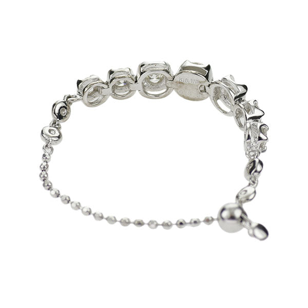 K18WG ダイヤモンド チェーンリング 0.35ct フリーアジャスター式