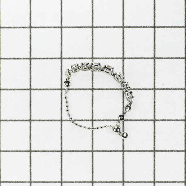 K18WG ダイヤモンド チェーンリング 0.35ct フリーアジャスター式