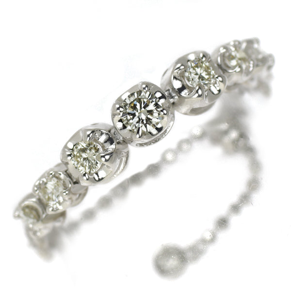 K18WG ダイヤモンド チェーンリング 0.35ct フリーアジャスター式