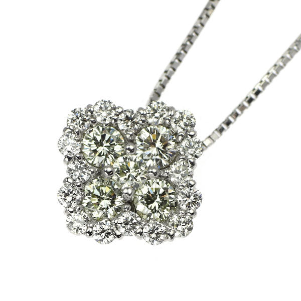 Pt900/ Pt850 ダイヤモンド ペンダントネックレス 1.00ct フラワー