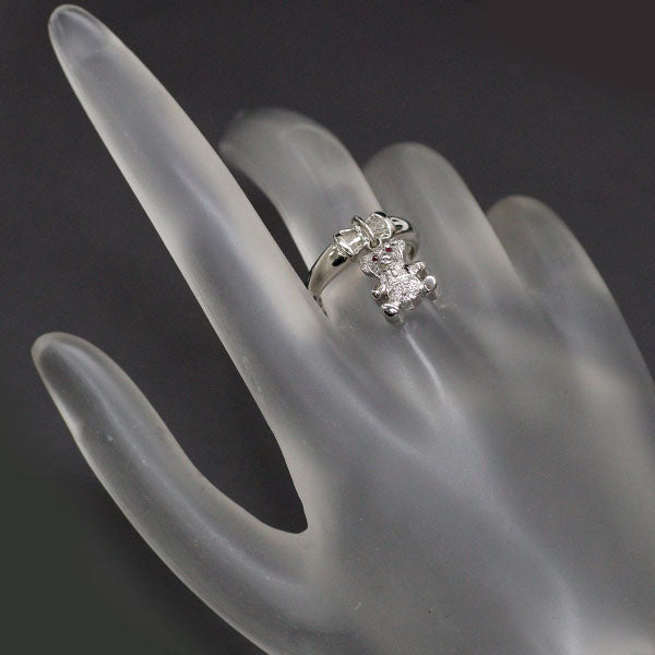 K18WG ダイヤモンド ルビー リング 0.38ct R0.06ct 熊