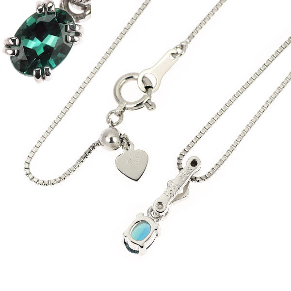 希少 K18WG アレキサンドライト ダイヤモンド ペンダントネックレス 0.26ct D0.02ct