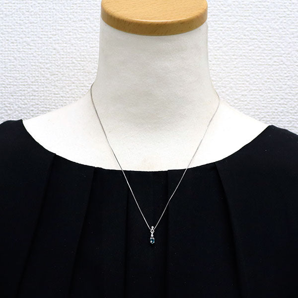 希少 K18WG アレキサンドライト ダイヤモンド ペンダントネックレス 0.26ct D0.02ct