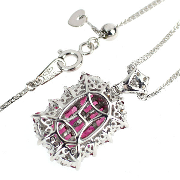 K18WG ルビー ダイヤモンド ペンダントネックレス 2.25ct D0.30ct ミステリーセッティング