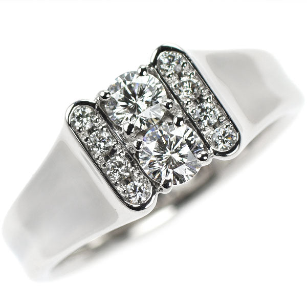 Pt900 ダイヤモンド リング 0.41ct D0.10ct