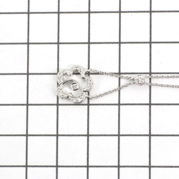 K18WG ダイヤモンド ペンダントネックレス 0.15ct フラワー