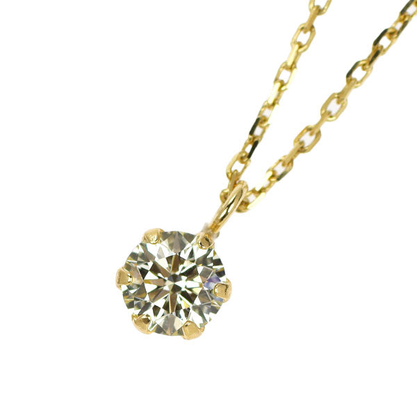 新品 K18YG ダイヤモンド ペンダントネックレス 0.111ct M VVS2 EXHC