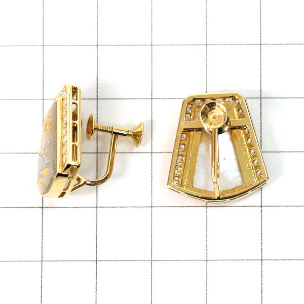 ミキモト K18YG/WG シェル ダイヤモンド イヤリング D0.54ct ピクウェ