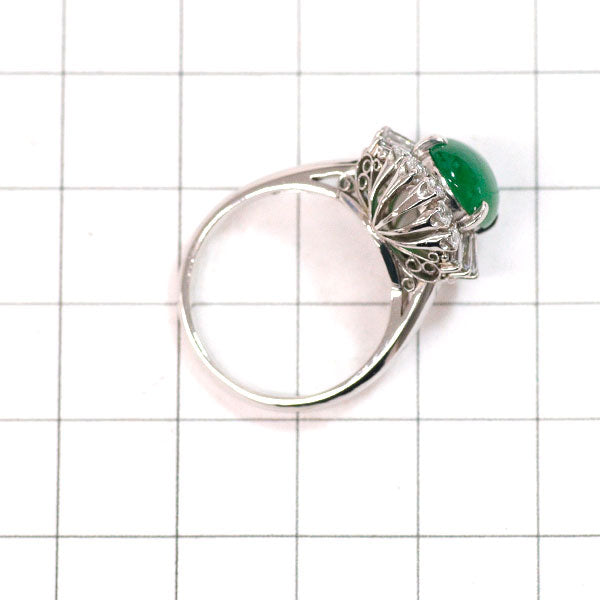 Pt800 翡翠 ダイヤモンド リング D0.70ct