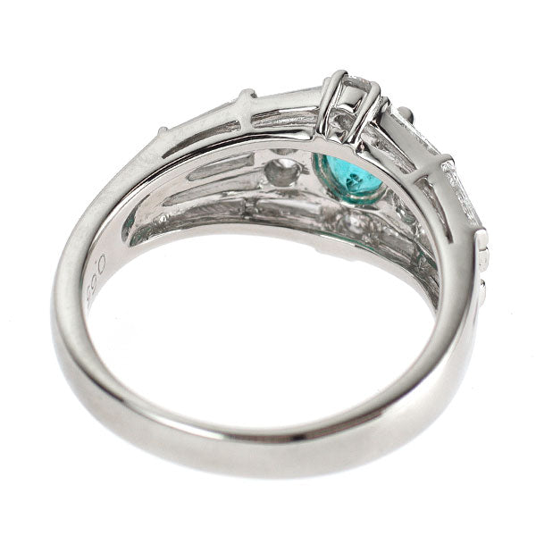 希少 Pt900 ブラジル産 パライバトルマリン ダイヤモンド リング 0.65ct D0.84ct