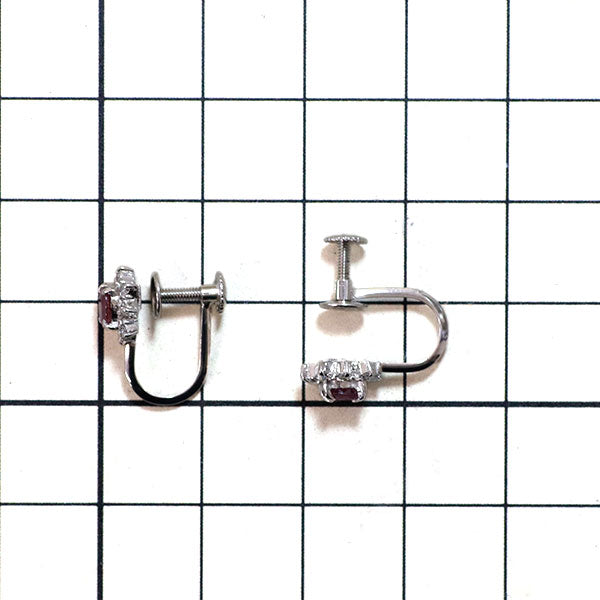 Pt850 ルビー ダイヤモンド イヤリング 0.53ct D0.16ct
