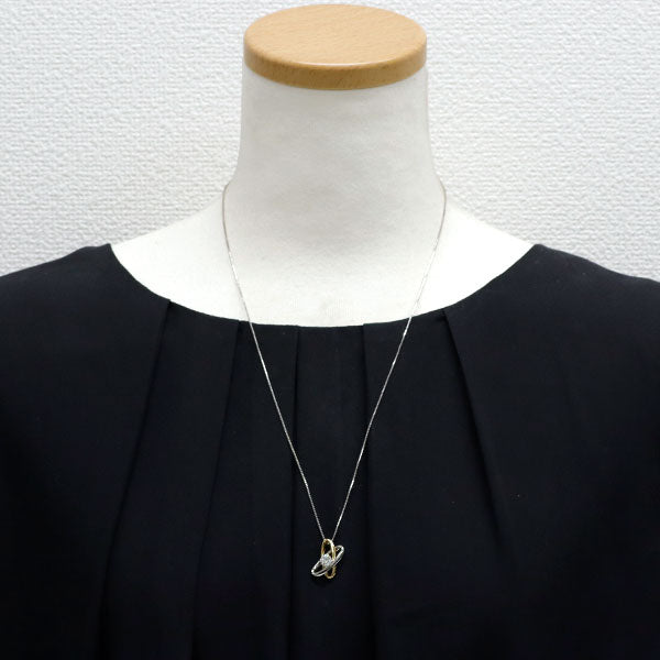 GSTV Pt950/K18YG/K18WG ダイヤモンド ペンダントネックレス 0.57ct