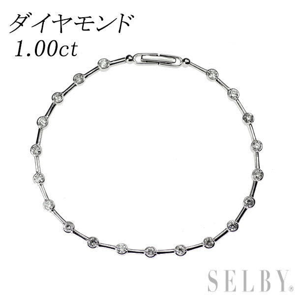 福袋 オンライン K18WG セルビー — テニス 1.00ct ブレスレット ダイヤモンド ダイヤモンド