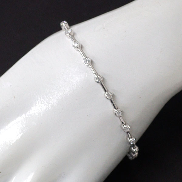 K18WG ダイヤモンド ブレスレット 1.00ct テニス — セルビー