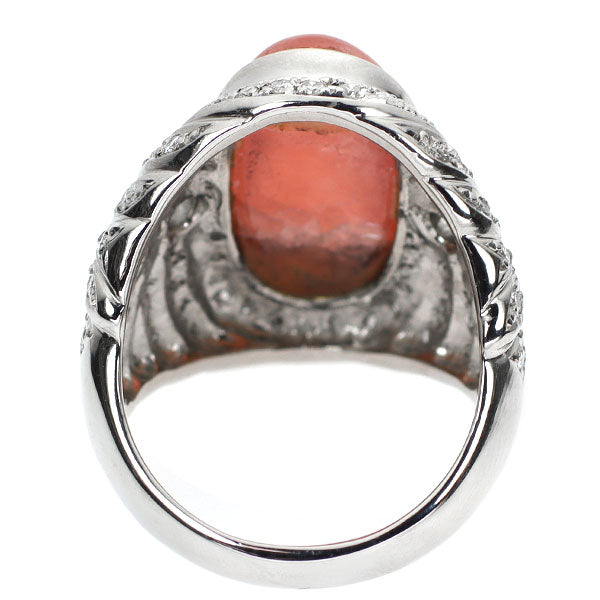 Pt900 ロードクロサイト ダイヤモンド リング 12.88ct D0.75ct