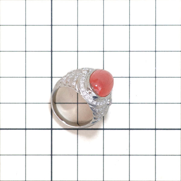 Pt900 ロードクロサイト ダイヤモンド リング 12.88ct D0.75ct