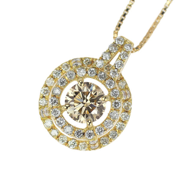 K18YG ダイヤモンド ペンダントネックレス 0.464ct D0.28ct