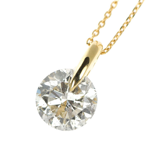 新品 K18YG ダイヤモンド ペンダントネックレス 1.710ct M  SI2 G【エスコレ】1点留め
