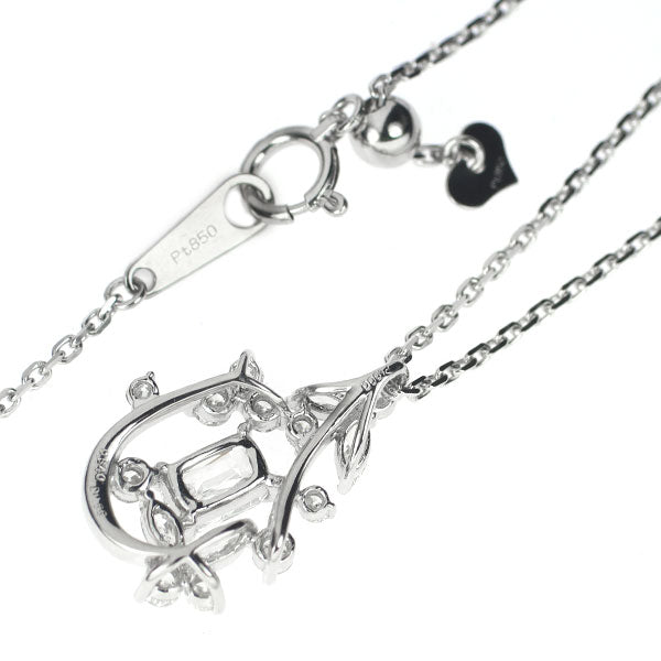 Pt クリスクッションカット ダイヤモンド ネックレス 0.540ct E VS1 D0.55ct