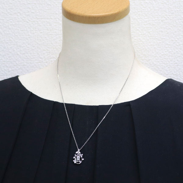 Pt クリスクッションカット ダイヤモンド ネックレス 0.540ct E VS1 D0.55ct