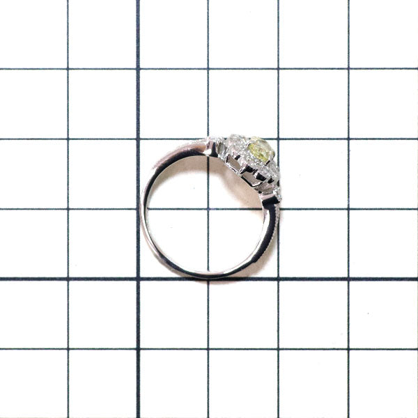 Pt950 オーバル ダイヤモンド リング 0.516ct FIY SI2 D0.46ct