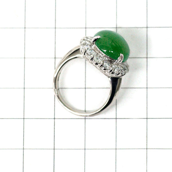 Pt900 樹脂含浸なし 翡翠 ダイヤモンド リング 13.10ct D2.00ct
