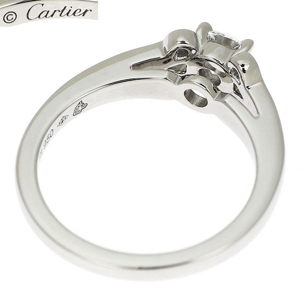 カルティエ Pt950 ダイヤモンド リング 0.32ct D VVS2 3EX バレリーナ 47号