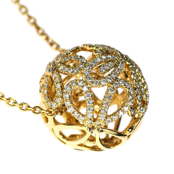 クイーン K18YG ダイヤモンド ペンダントネックレス 0.73ct