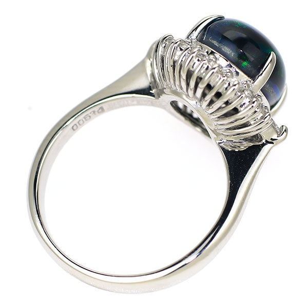 Pt900 ブラックオパール ダイヤモンド リング 3.26ct D0.472ct