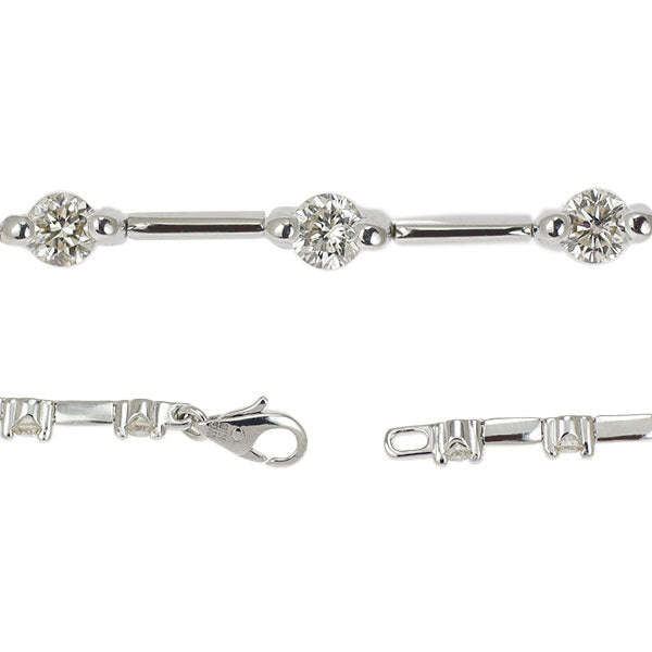 K18WG ダイヤモンド ブレスレット 1.00ct
