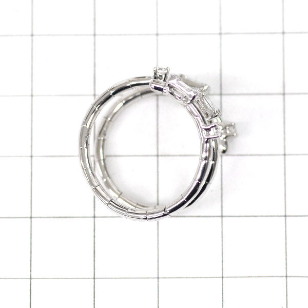 K18WG ダイヤモンド リング 0.58ct 螺旋 コイル