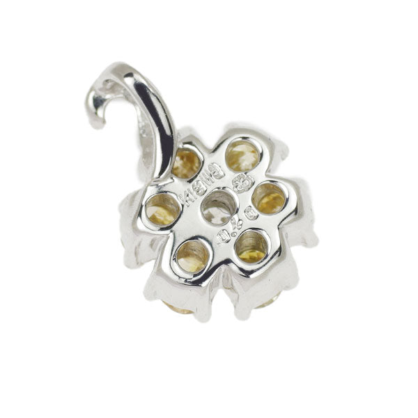 ベーネベーネ K18WG 天然イエロー/カラーレス ダイヤモンド ペンダントトップ 0.40ct フラワー