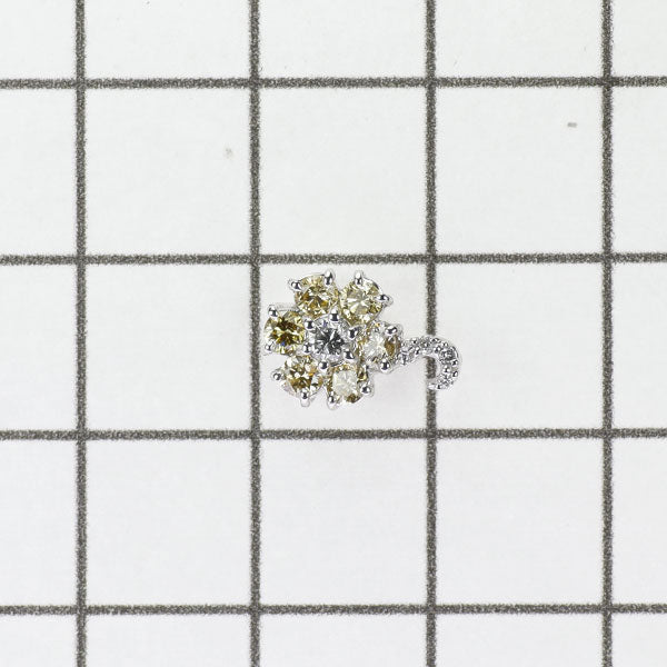ベーネベーネ K18WG 天然イエロー/カラーレス ダイヤモンド ペンダントトップ 0.40ct フラワー