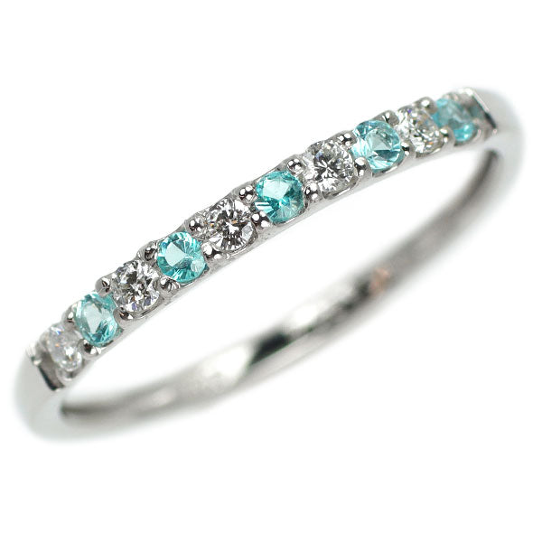 新品 Pt900 パライバトルマリン ダイヤモンド リング 0.10ct D0.10ct  ハーフエタニティ