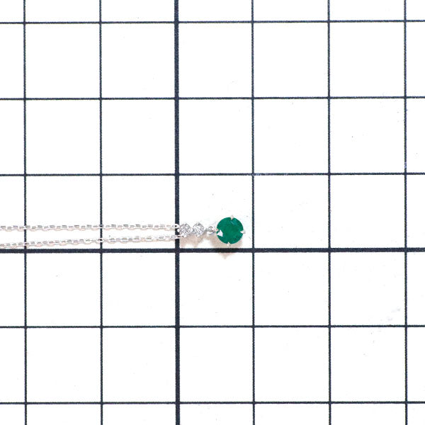 スタージュエリー Pt950 エメラルド ダイヤモンド ペンダントネックレス D0.02ct