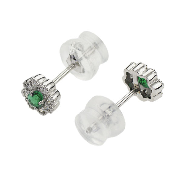 新品 Pt900 コロンビア産 エメラルド ダイヤモンド ピアス 0.14ct D0.10ct 【エスコレ】