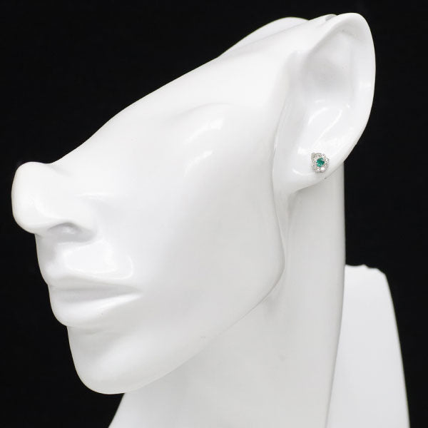 新品 Pt900 コロンビア産 エメラルド ダイヤモンド ピアス 0.14ct D0.10ct 【エスコレ】
