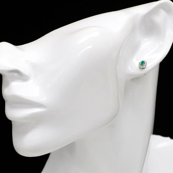 新品 Pt900 コロンビア産 エメラルド ダイヤモンド ピアス 0.16ct D0.22ct