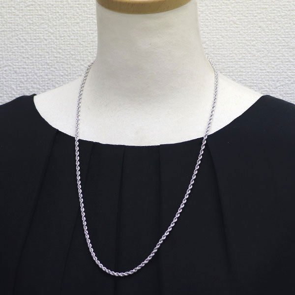 新品 K18WG チェーンネックレス 60cm フレンチローブ
