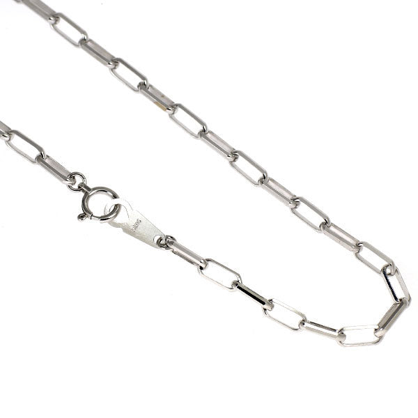 New K18WG Chain Necklace 50cm Azuki 0.8mm 